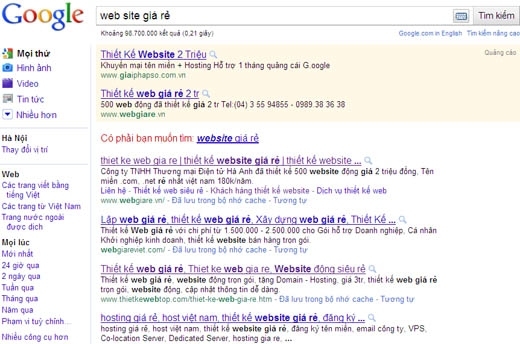 web site giá rẻ